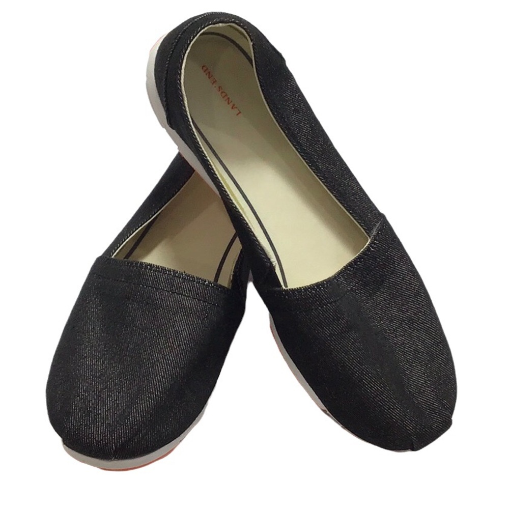Land’s End Slip-on Shoe Round Toe Heather Black Size 8-1/2